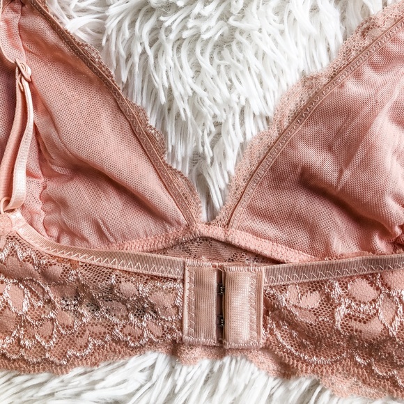 Blush Lace Mesh Lined Triangle Bralette - Picture 5 of 12